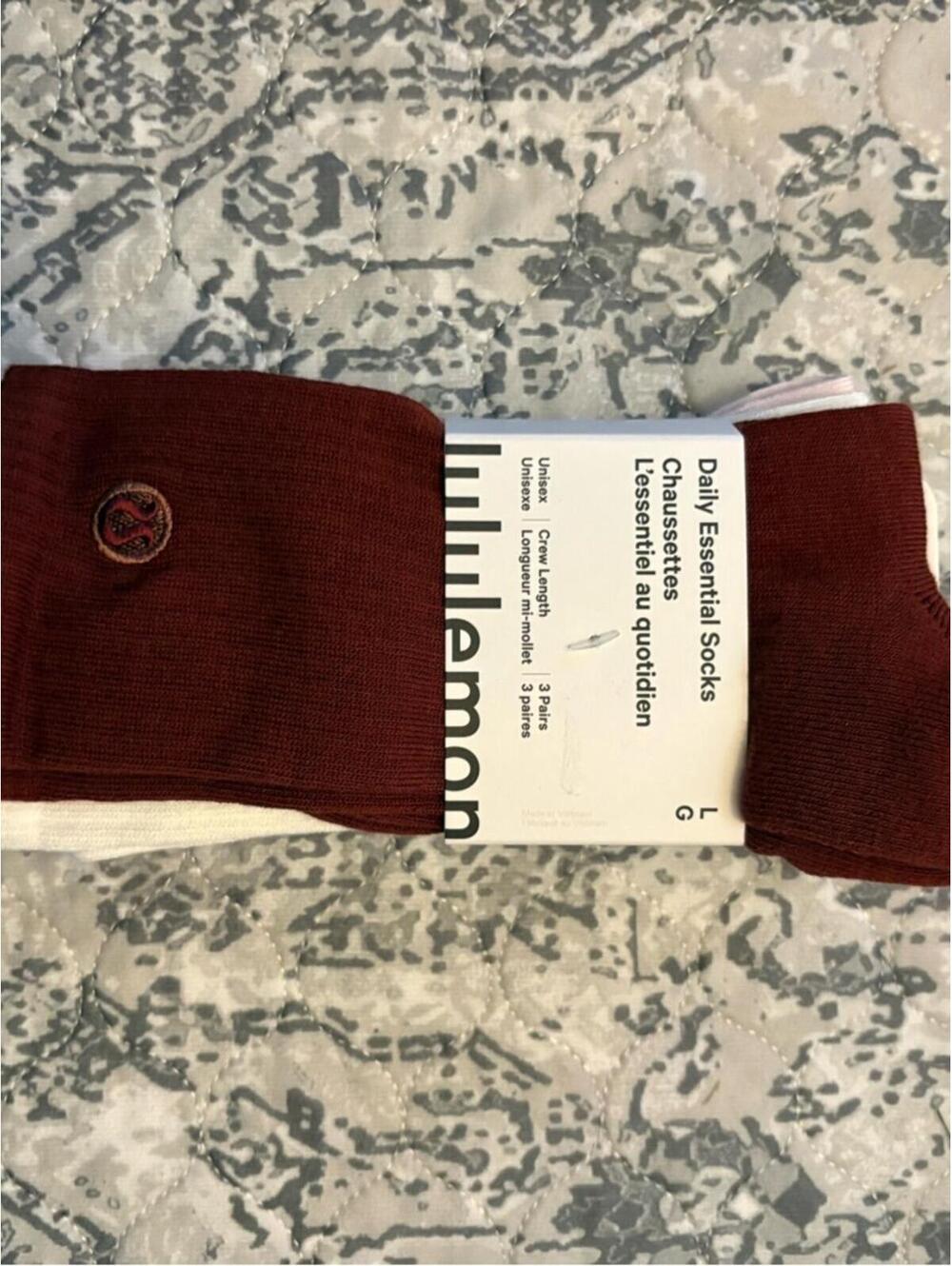 NWT Lululemon Daily Essential Crew length Socks 3 pack